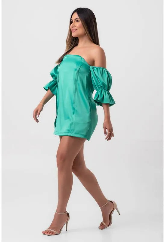 VESTIDO CURTO KIM TOP ESTRUTURADO VERDE LABRAVA