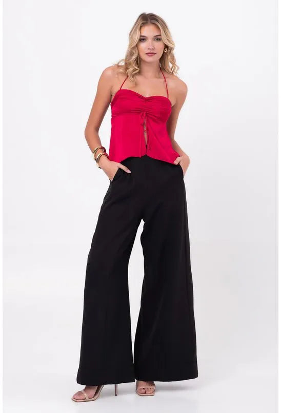 BLUSA DECOTE CORAÇÃO ACETINADA ROSA LABRAVA