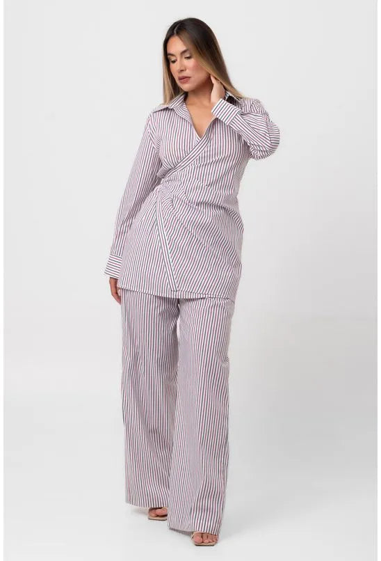 CHEMISE CURTA TRANSPASSE LISTRAS BOLD LABRAVA