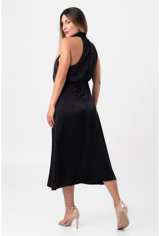 VESTIDO LONGO BLUSE ELEGANTE PRETO