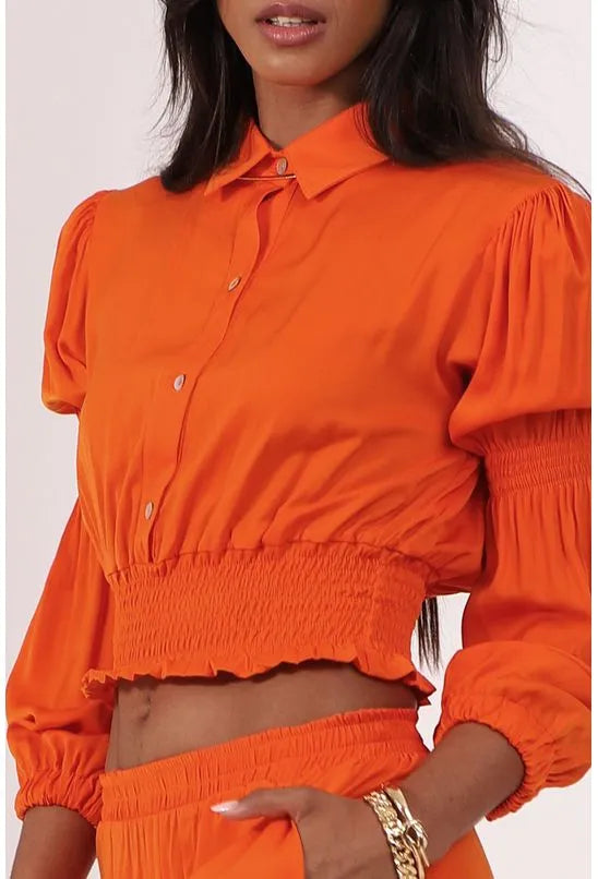BLUSA VISCOSE LASTEX LARANJA PEQUIÁ