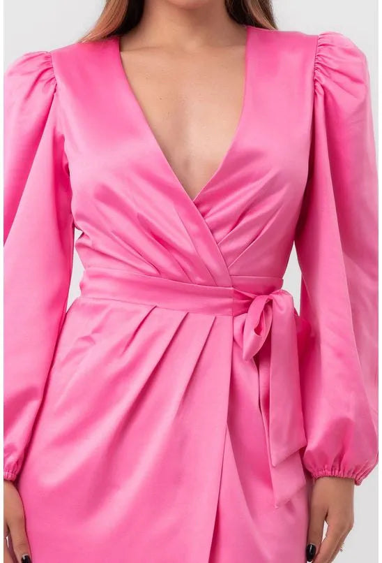 VESTIDO SUPER MIDI TRANSPASSADO ROSA LABRAVA
