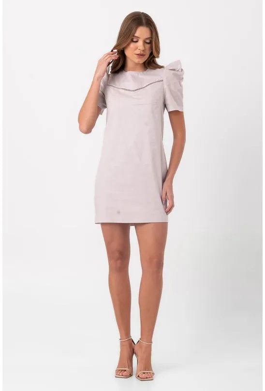 VESTIDO TRICOLINE CURTO ENTREMEIO CINZA PEQUIÁ