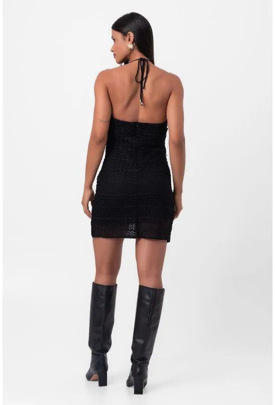 VESTIDO RENDA CURTO PRETO LABRAVA