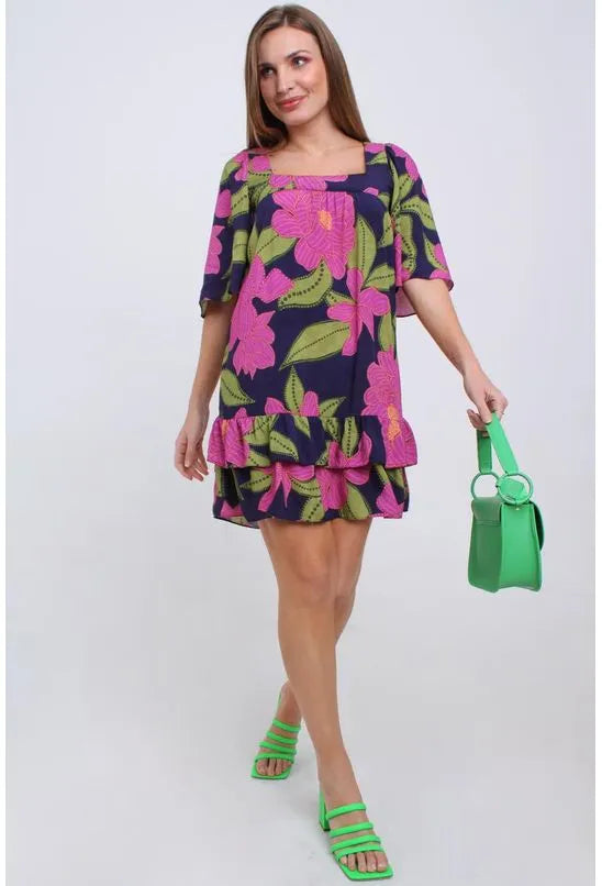 VESTIDO CURTO MAXI FLORA PEQUIÁ