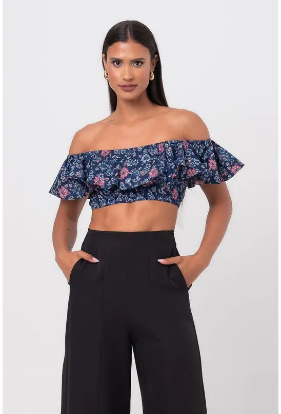 BLUSA TRICOLINE BABADO CARAÍVA PEQUIÁ