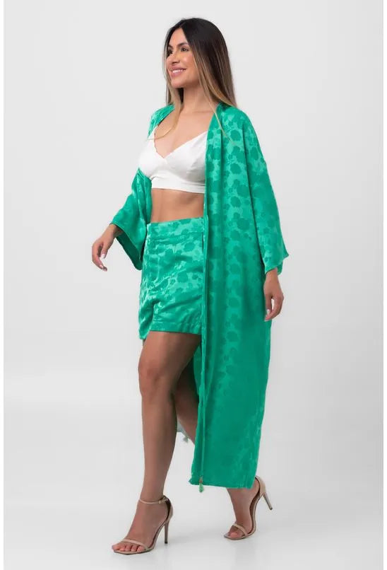 KIMONO JACQUARD CAMPO BELO VERDE PEQUIÁ