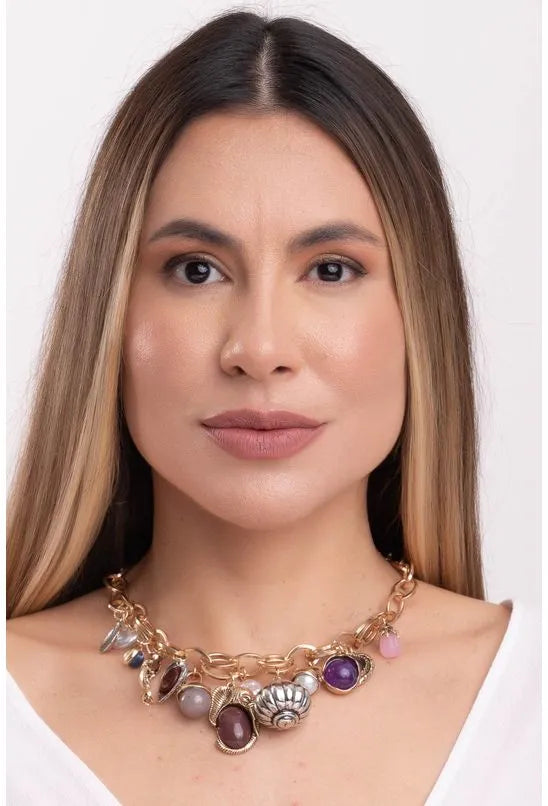 COLAR ARGOLINHAS COM DETALHES DOURADO LABRAVA