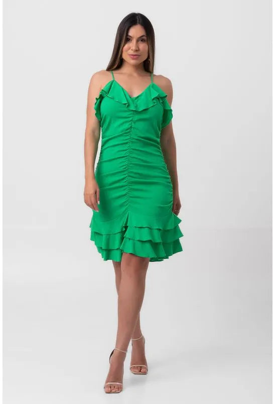 VESTIDO VISCOSE CURTO VERDE PEQUIÁ