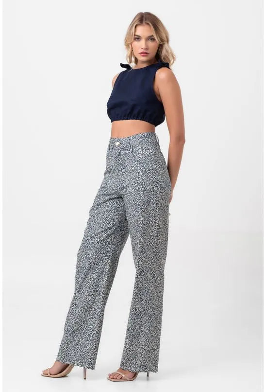 BLUSA CROPPED AMARRAÇÃO ALÇAS AZUL LABRAVA