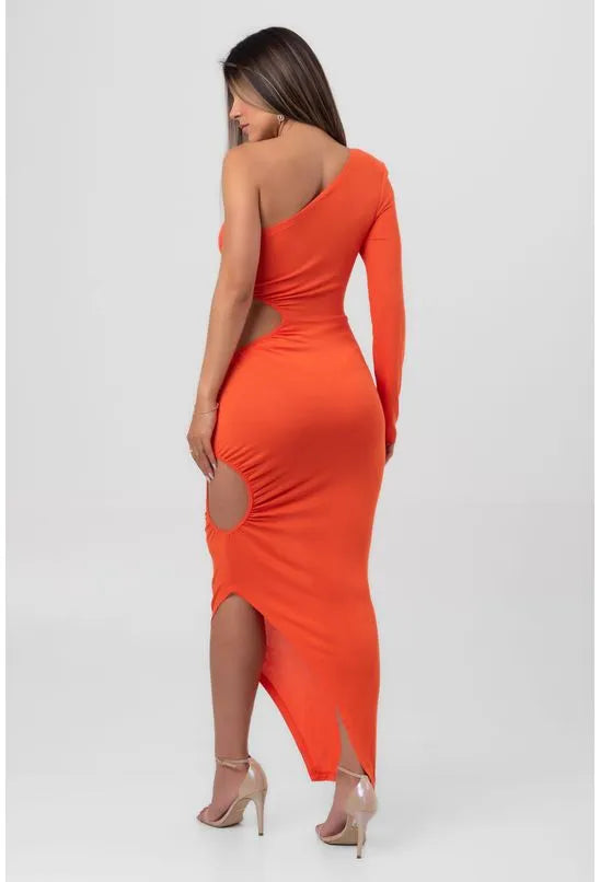 VESTIDO ASSIMÉTRICO LARANJA LABRAVA