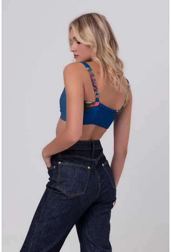 TOP CROPPED FLORINDA AZUL PEQUIÁ