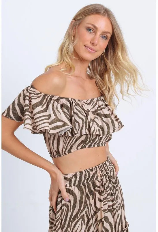 BLUSA OMBRO A OMBRO TIGRE BRANCO PEQUIÁ