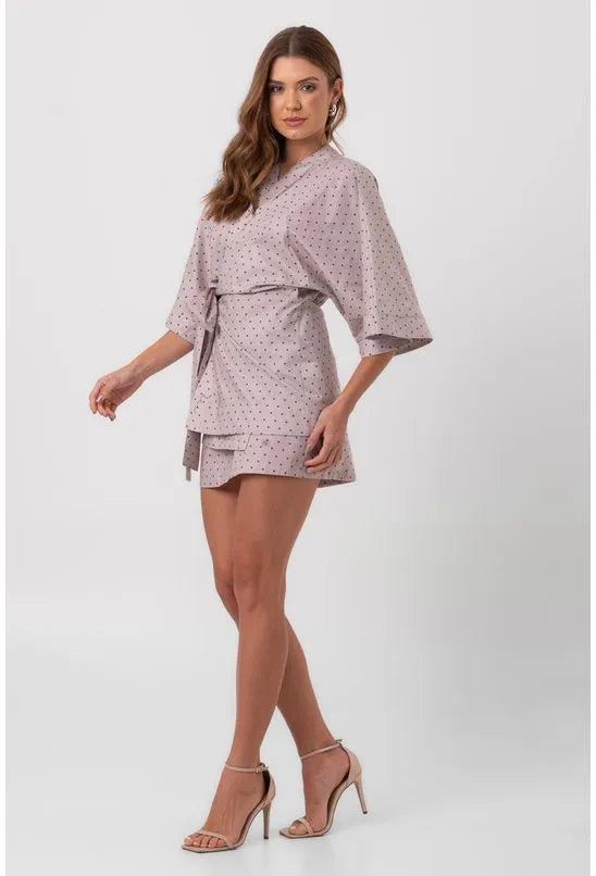 VESTIDO TRICOLINE CURTO TRANSPASSE PETITE POÁ PEQUIÁ