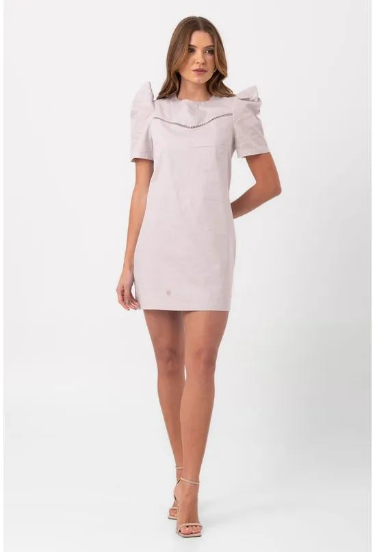 VESTIDO TRICOLINE CURTO ENTREMEIO CINZA PEQUIÁ