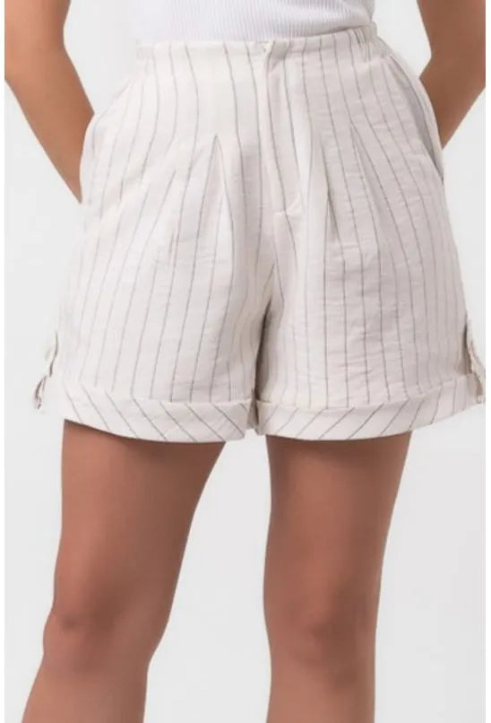 SHORT CURTO PREGAS LISTRAS VERANO OFF WHITE LABRAVA