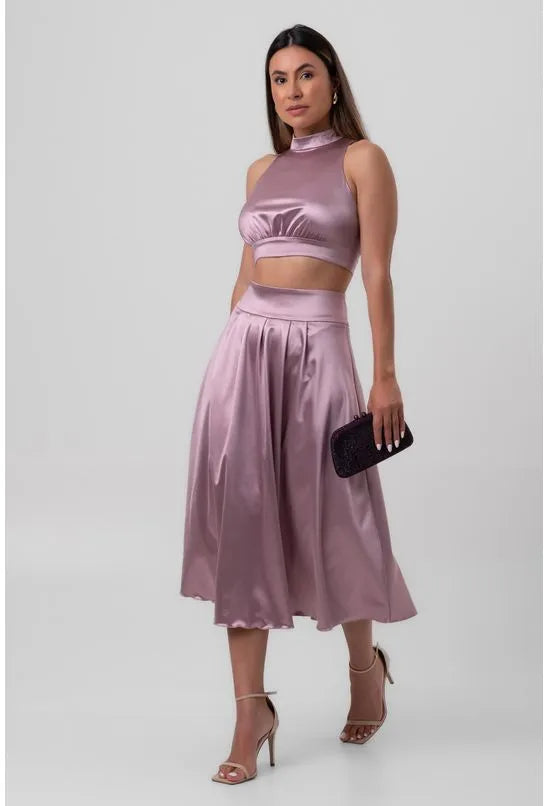 TOP SATIN CROPPED ROXO LABRAVA