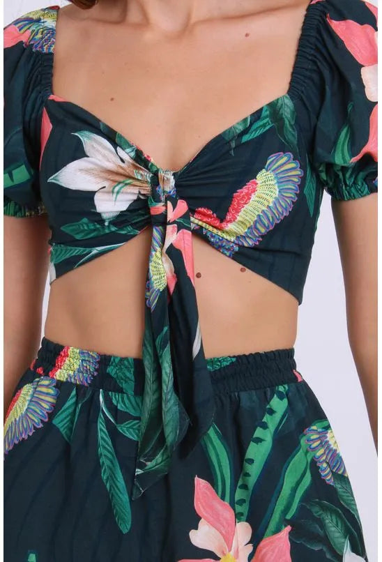 BLUSA CROPPED AMAZONITA PEQUIÁ