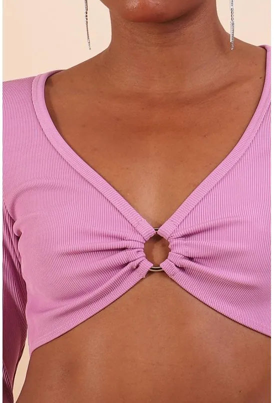 BLUSA CROPPED MANGA 7/8 MYFT