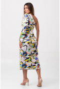 VESTIDO MIDI MANGA ÚNICA SENSUALE AMARELO LABRAVA