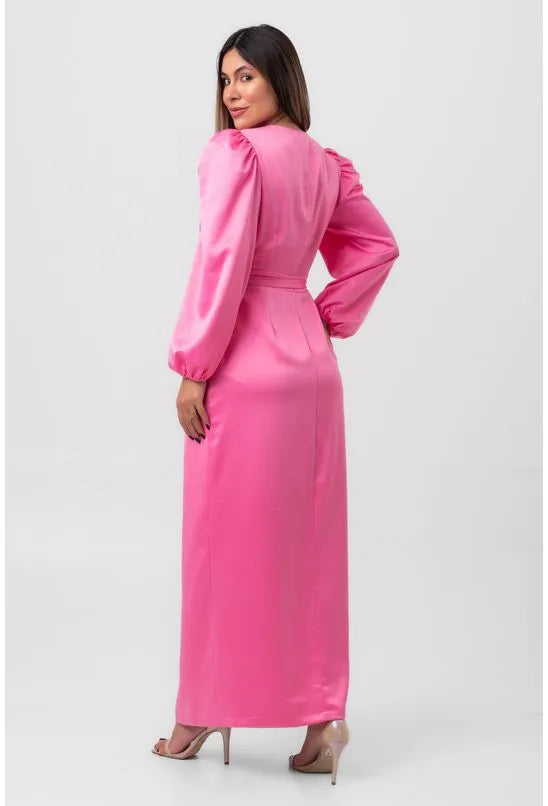 VESTIDO SUPER MIDI TRANSPASSADO ROSA LABRAVA