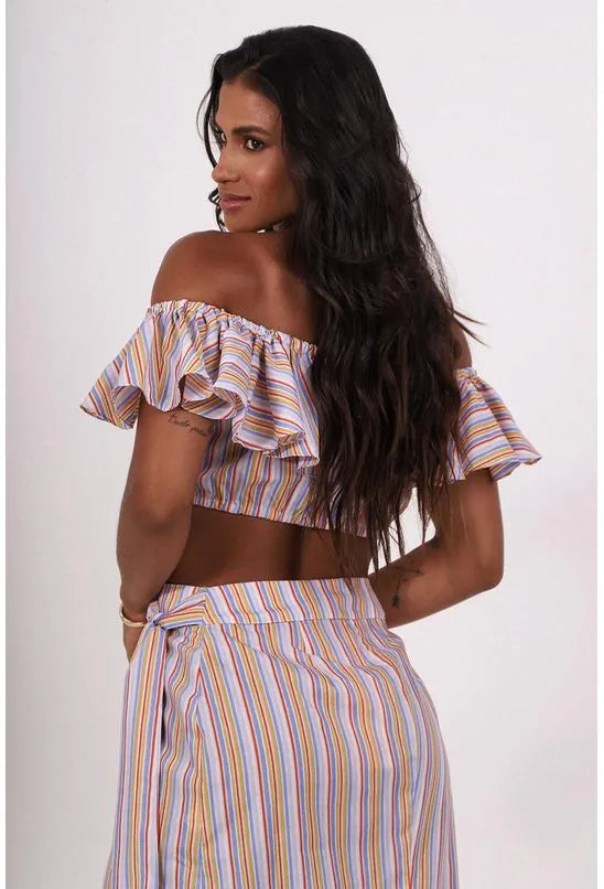 BLUSA TRICOLINE BABADO FRESCORES PEQUIÁ