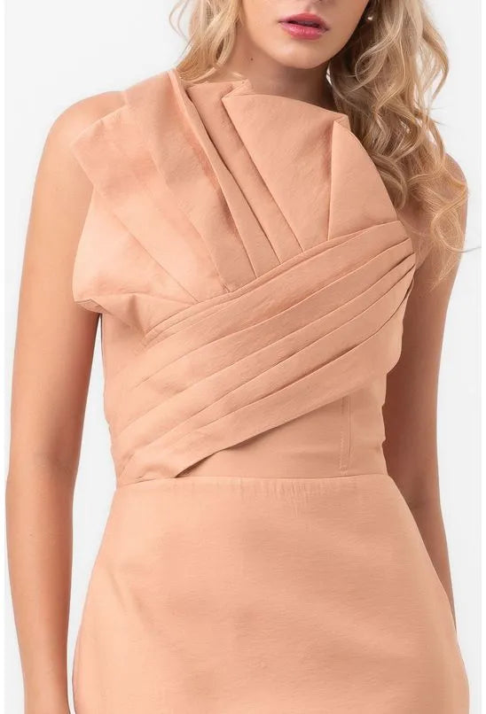 VESTIDO CURTO CARACOL BEGE LABRAVA