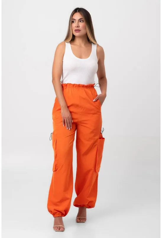 CALÇA PARACHUTE UTILITÁRIA LARANJA LABRAVA