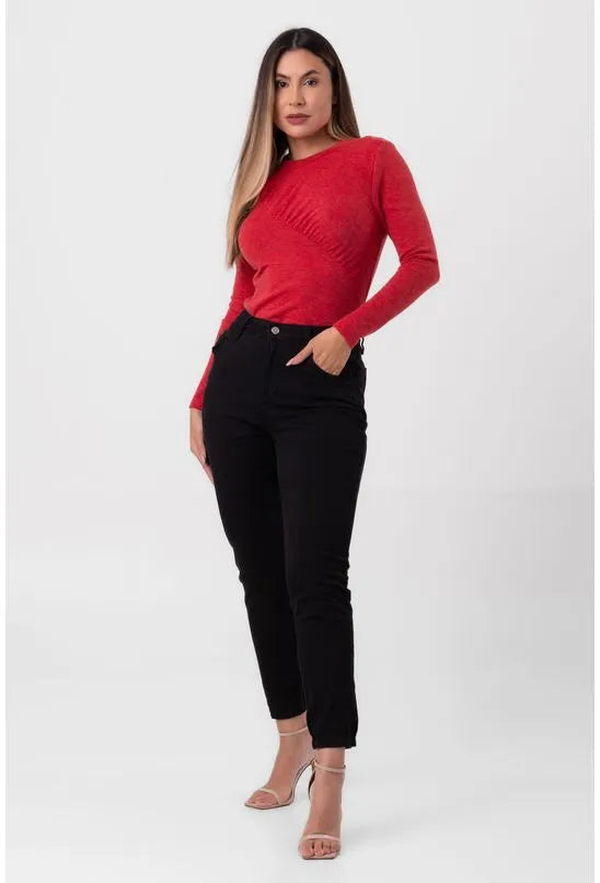 BLUSA MANGA LONGA FRANZIDA VERMELHA LABRAVA