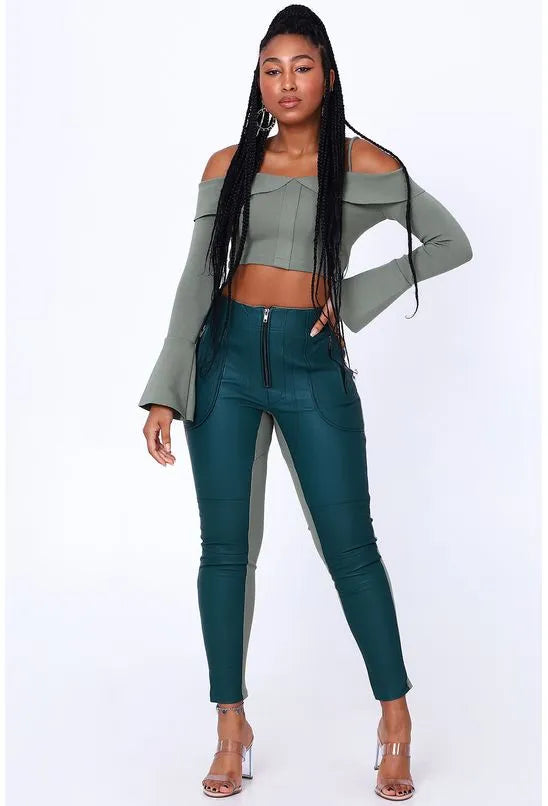 CROPPED MANGA LONGA ALL IS LOVE - VERDE