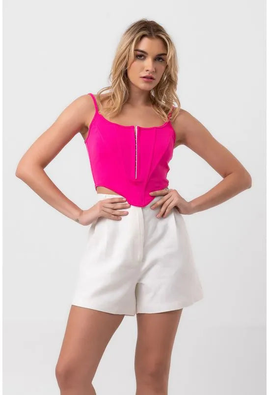 TOP CORSET DE ALÇA ROSA