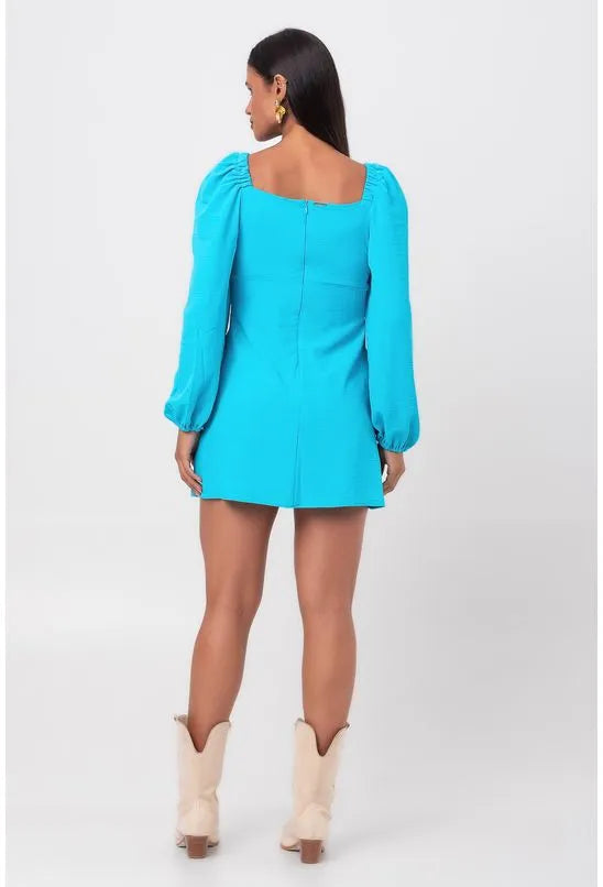 VESTIDO CURTO COM PREGAS BUSTO LANÇA PERFUME