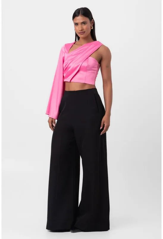 BLUSA ASSIMÉTRICA DRAPEADA ROSA LABRAVA