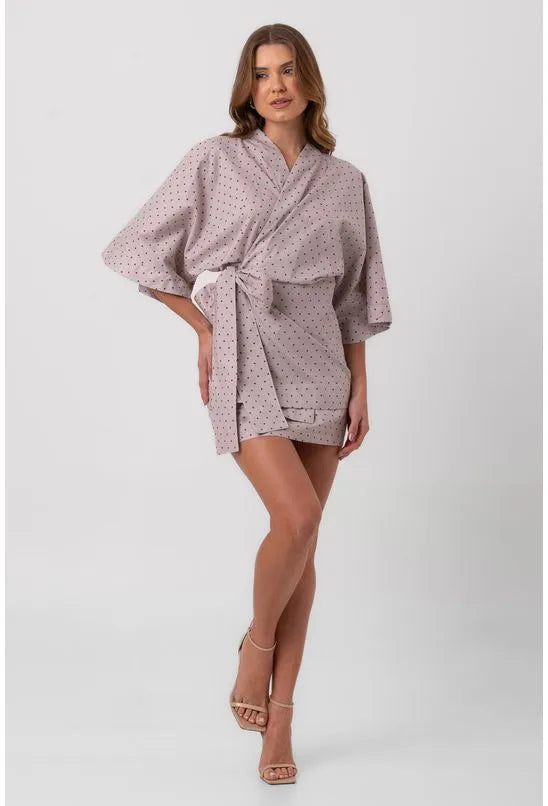 VESTIDO TRICOLINE CURTO TRANSPASSE PETITE POÁ PEQUIÁ