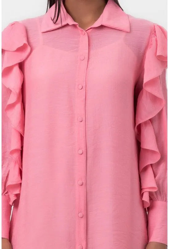 CHEMISE BABADO ROSA LABRAVA
