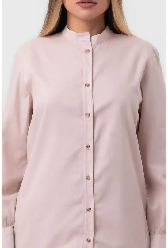 VESTIDO TRICOLINE CHEMISE BEGE PEQUIÁ