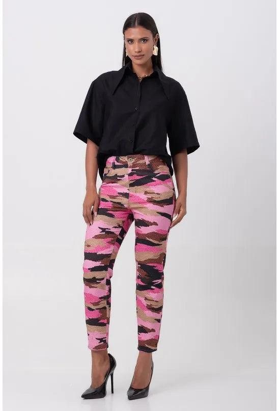 CALÇA SARJA LOLA ESTAMPADA FORUM