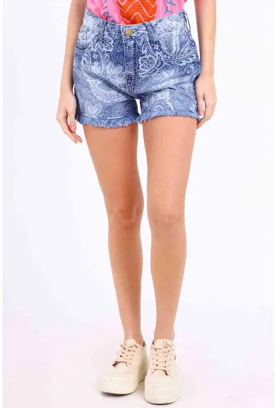 SHORTS JEANS ESTAMPA CASHMERE ALL IS LOVE