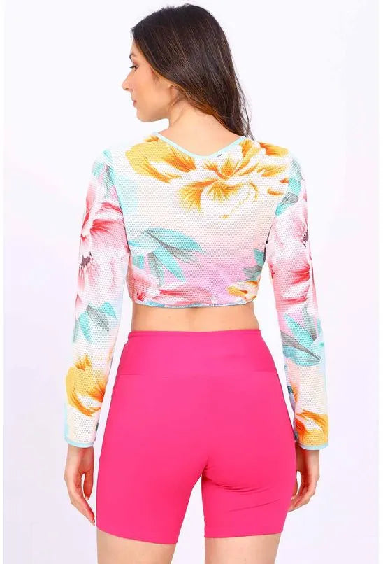 CROPPED MALHA ESTAMPADA MANGA LONGA MERCATTO