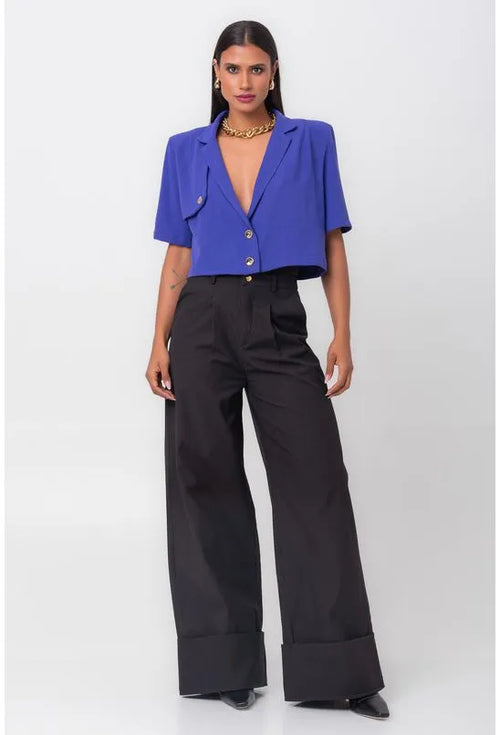 BLAZER CROPPED LAPELA ROXO LABRAVA
