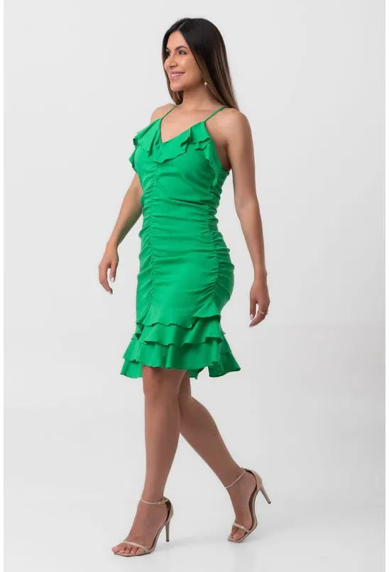 VESTIDO VISCOSE CURTO VERDE PEQUIÁ