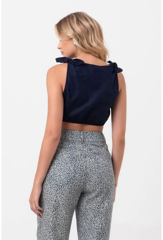 BLUSA CROPPED AMARRAÇÃO ALÇAS AZUL LABRAVA