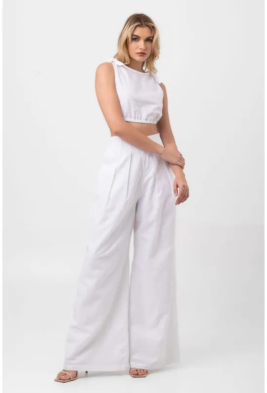 BLUSA CROPPED AMARRAÇÃO ALÇAS BRANCA LABRAVA
