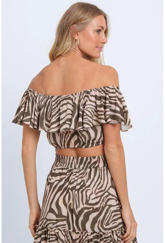 BLUSA OMBRO A OMBRO TIGRE BRANCO PEQUIÁ