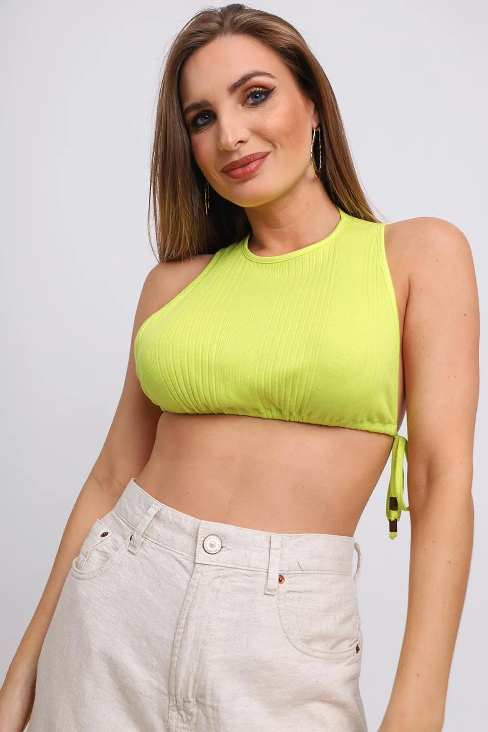 CROPPED COM AMARRAÇÃO LATERAL ANIMALE JEANS