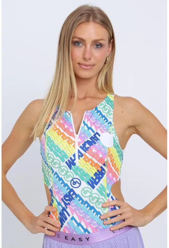 BODY ESTAMPADO ZÍPER FRENTE LANÇA PERFUME