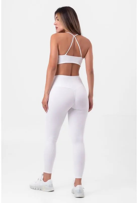 CONJUNTO FITNESS CALÇA LEGGING E TOP BRANCO