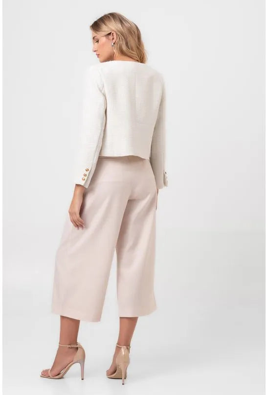 CASACO ELEGANTE DE TWEED BRANCO