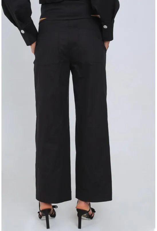 CALÇA RETA ALTO ABERTURA LATERAL MORENA ROSA