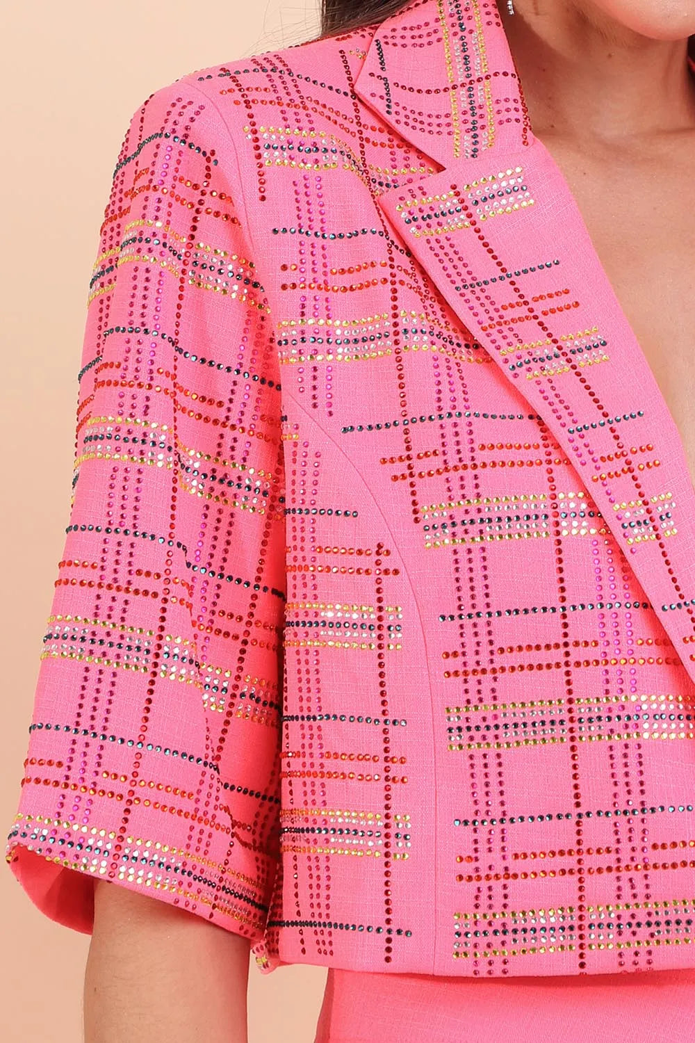 BLAZER CROPPED COM APLICAÇÕES AMAR DE AMARANTE